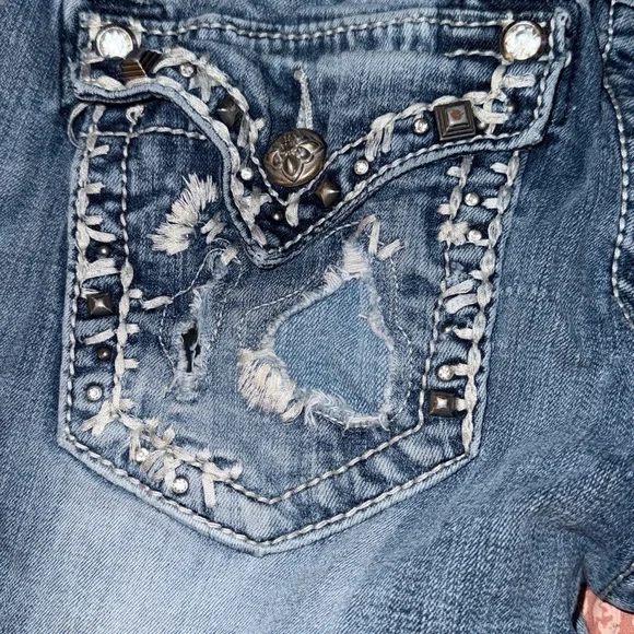 Miss Me Blue Denim Jeans with Braided Detail - Picture 8 of 9